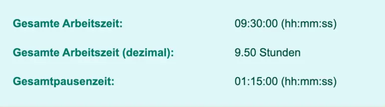 Pause Bei Genau 6 Stunden Arbeitszeit Kostenloser Arbeitszeitrechner Mit Pause: Arbeitszeit, Stunden & Pausen